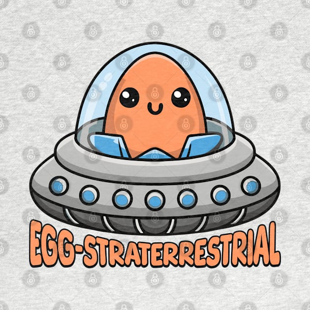 Eggstraterrestrial! Cute Alien Egg Cartoon by Cute And Punny